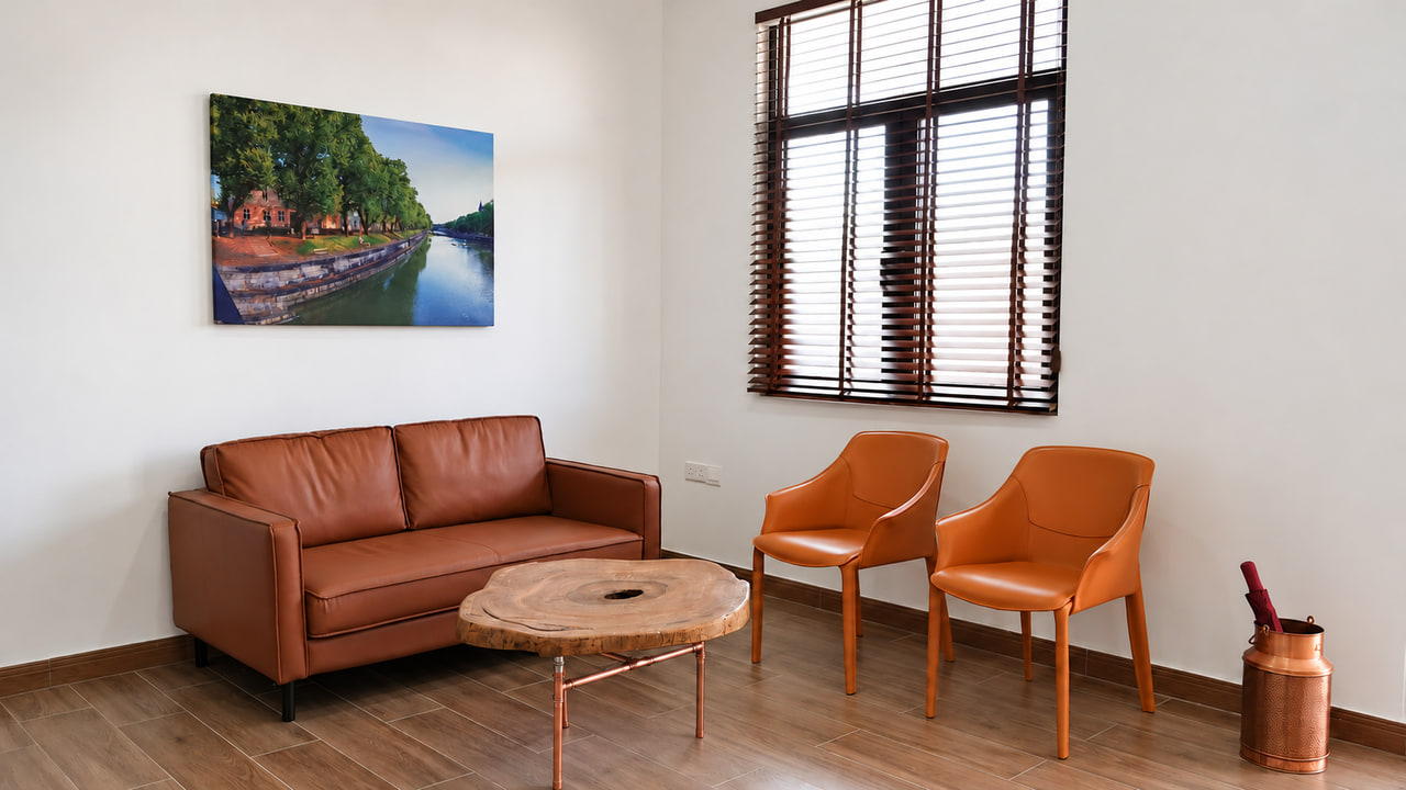 Seating area at Nya Dental Boutique
